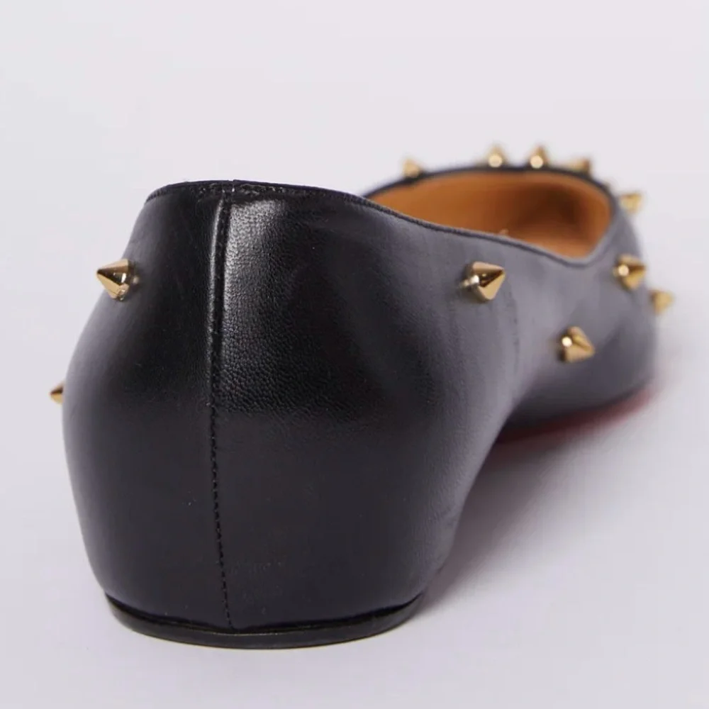 CHRISTIAN LOUBOUTIN DEGRASPIKE LEATHER BALLET FLATS - Picture 5 of 15